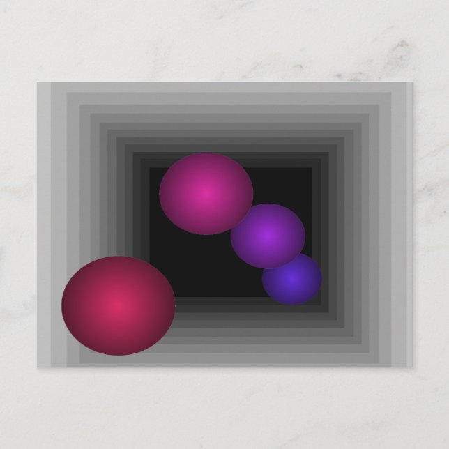 Carte Postale Fun de couleur 3D Illusion optique Infinité sphère (Devant)