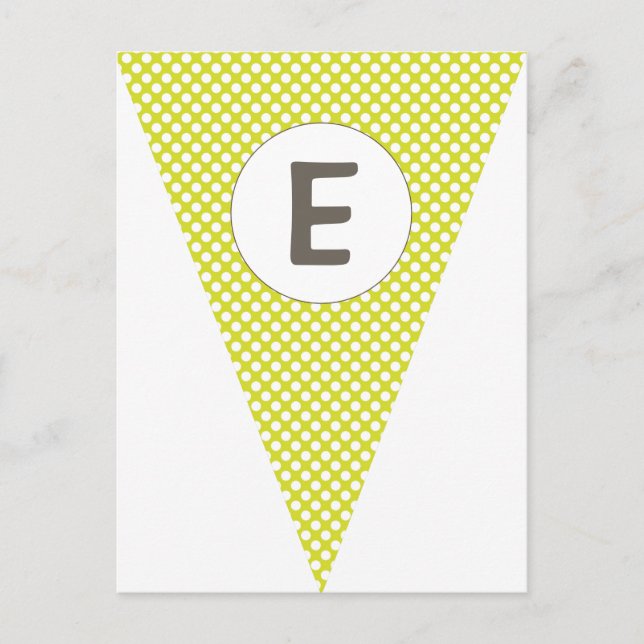 Carte Postale Fun Polkadot Lime Green Personnalisable Drapeau Bu (Devant)