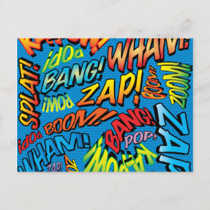 Carte Postale Fun Retro Comic Book pop Art Sounds