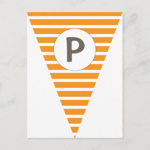 Carte Postale Fun Stripe Orange Personnalisable Drapeau Bunting