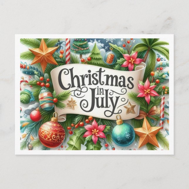 Carte Postale Fun Summer Noël En Juillet (Devant)