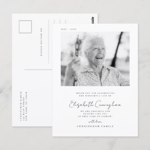 Carte Postale Funérailles Mémorial Élégant Simple Moderne Photo