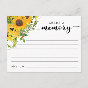 Carte Postale Funeral Share a Memory Condolences Card