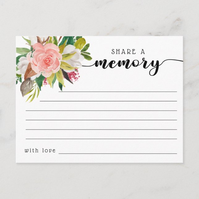 Carte Postale Funeral Share a Memory Condolences Card (Devant)