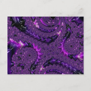 Carte Postale Funky Bold Bohème Violet Abstrait Fractal Numériqu