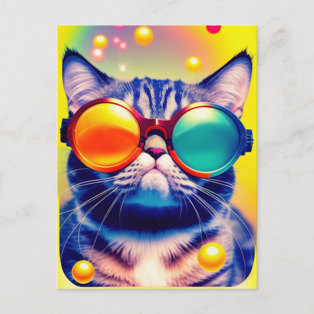 Carte Postale Funky Cat's Psychedelic DMT Adventure (Devant)