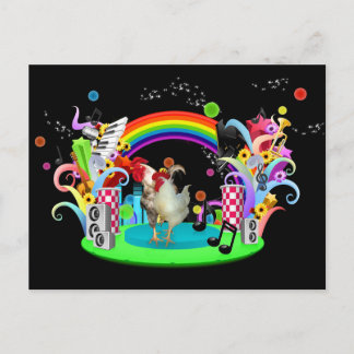 Carte Postale Funky Chicken Party