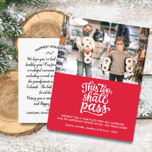 Carte Postale Funky Christmas Holiday Family Photo Texte personn