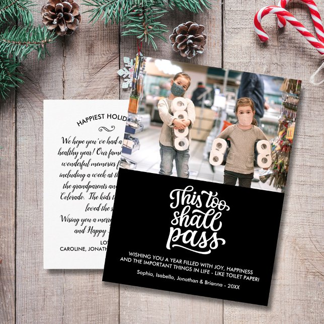 Carte Postale Funky Christmas Holiday Family Photo Texte personn (Créateur téléchargé)
