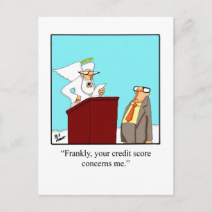 Carte postale Funky "Credit Score Heaven"