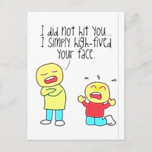 Carte Postale Funky Face High Five