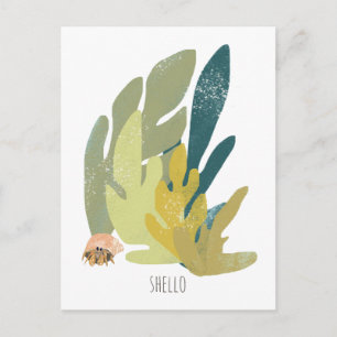 Carte Postale Funky Hermit Crab Hello