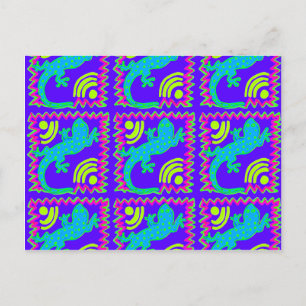 Carte Postale Funky Polka Dot Lizard Motif Animaux