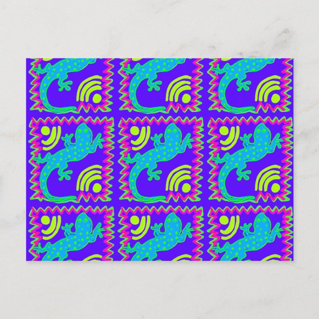 Carte Postale Funky Polka Dot Lizard Motif Animaux (Devant)