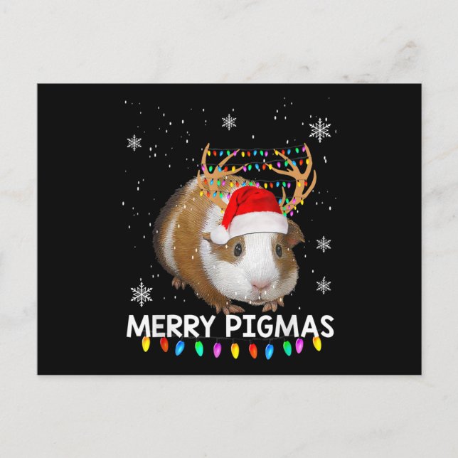 Carte Postale Funky Reindeer Guinée Cochon Noël (Devant)