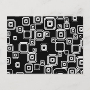 Carte Postale Funky Retro noir et blanc Motif