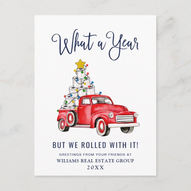Carte Postale Funky What a Year Christmas Corporate (Devant)