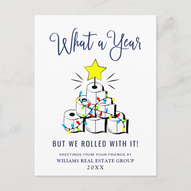 Carte Postale Funky What a Year Christmas Corporate (Devant)
