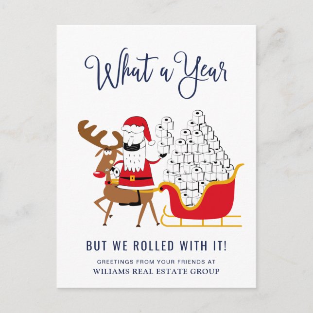 Carte Postale Funky What a Year Christmas Corporate (Devant)