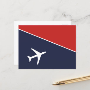 Carte Postale Funky White Plane Avion Pilote