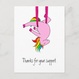 Carte Postale Funny Aerial soies Unicorn Merci