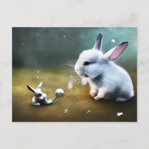 Carte Postale Funny AI généré lapin magique