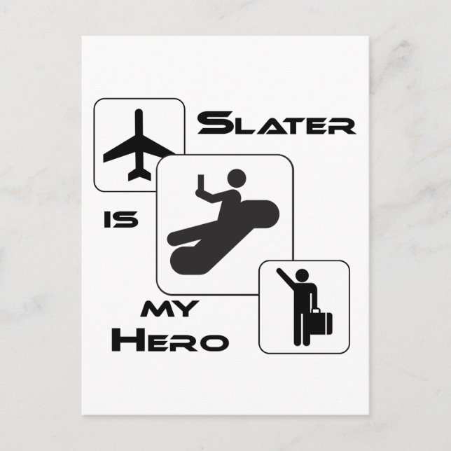 Carte Postale Funny Airline T-shirt Slater est mon héros (Devant)
