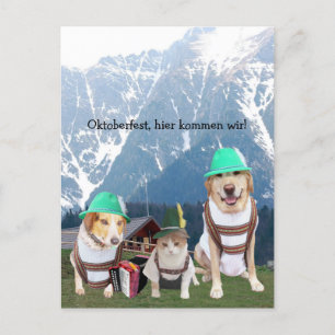 Carte Postale Funny Animaux de compagnie Oktoberfest