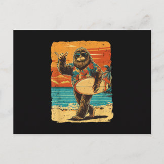 Carte Postale Funny Bigfoot Aloha Hawaiian Surfing Tropical Beac