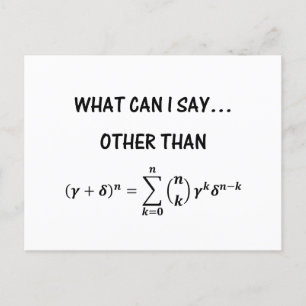 Carte Postale Funny Binomial Theorem STEM Math Science Humour