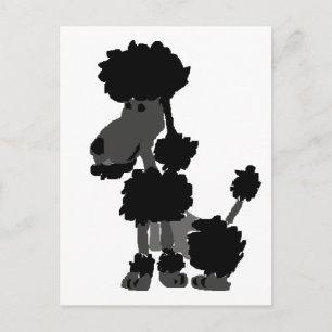 Carte Postale Funny Black Poodle Art Original