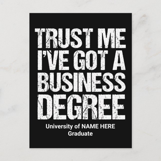 Carte Postale Funny Business School Graduation Collège sur mesur (Devant)