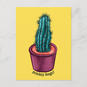 Carte Postale Funny Cactus Psychedelic Poted Plante Succulent