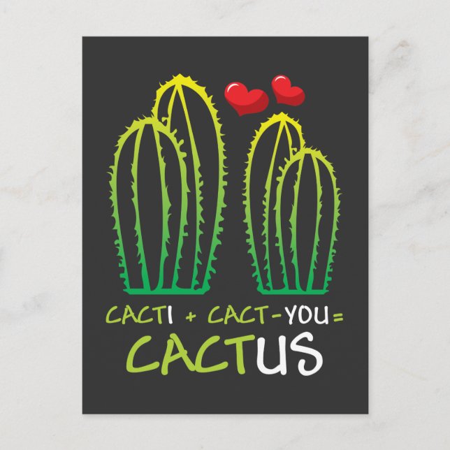 Carte Postale Funny Cactus Valentine - Femmes Cactus Pun Lover (Devant)