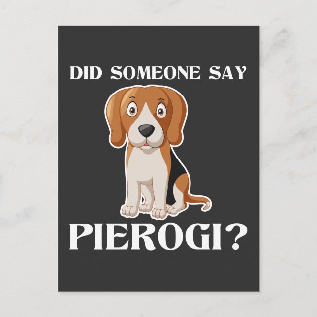 Carte Postale Funny Chien Pierogi Cuisine polonaise Cuisine polo (Devant)