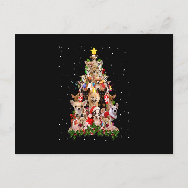 Carte Postale Funny Chihuahua Christmas Tree Xmas For Chihuahua (Devant)