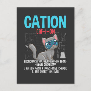 Carte Postale Funny Chimie Scientifique Cation Élément Amoureux 