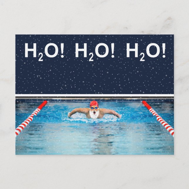 Carte Postale funny Christmas swimmer (Devant)