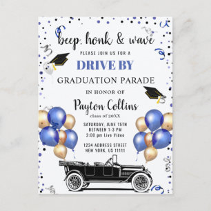 Carte Postale Funny Class of 2024 DRIVE BY Graduation Party