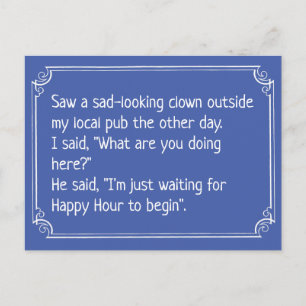 Carte Postale Funny Clown à Pub Joke