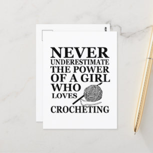 Carte Postale Funny crochet citations crocheters cadeau