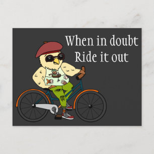 Carte Postale Funny Cyclist Bird En Cas De Doute, Sortez-Le T-
