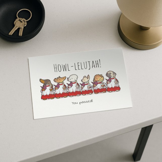 Carte Postale Funny Dog Choir Passed Test Or Exam Cartoon (Créateur téléchargé)