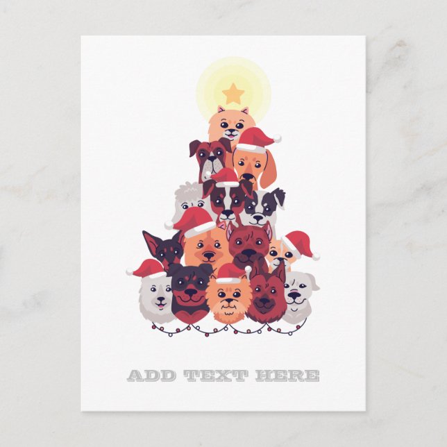 Carte Postale Funny DOG Christmas Tree - Secourt d'adoption Fost (Devant)