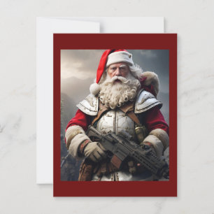Carte Postale Funny Effrayant Père Noël Naughty List