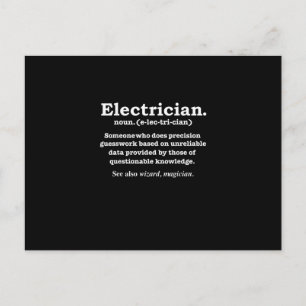 Carte Postale Funny Electrician Définition de la graduation du p