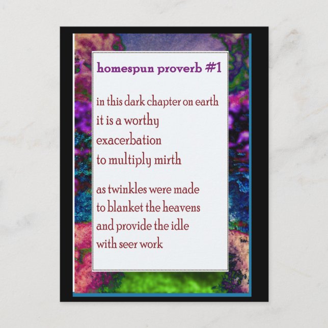 Carte Postale Funny Farm Poem Card #11 (Devant)