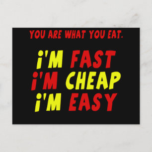 Carte Postale Funny Fast Cheap Easy T-shirts cadeaux