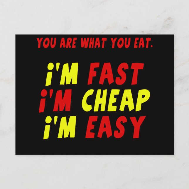 Carte Postale Funny Fast Cheap Easy T-shirts cadeaux (Devant)