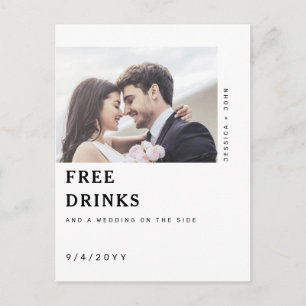 Carte Postale Funny Free Drink Photo Wedding Save the Date